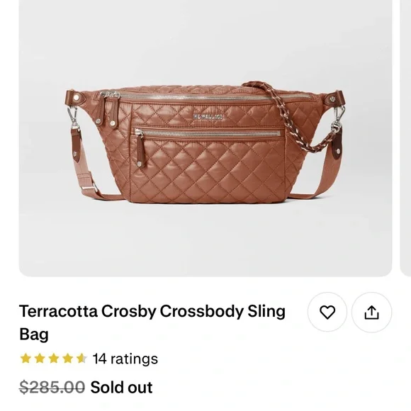 MZ Wallace Quilted Crossbody Bag in Brown - Picture 6 of 9